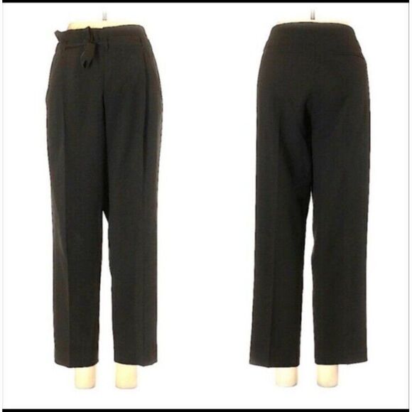 Vince Pants - VINCE Pants Women's Black High Waisted Paper Bag Tie‎ Cropped Pockets Size 4